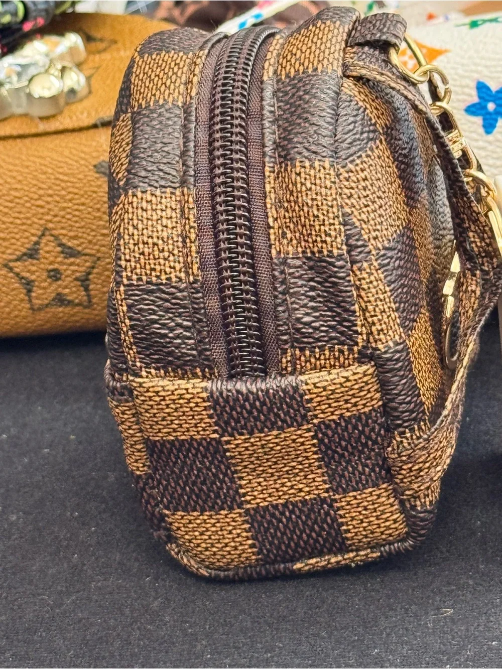 NWT Yolanda Mini Backpack Keychain Bag charm Coin Purse Wallet Dark Brown